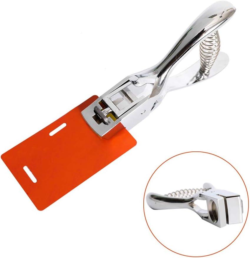 Slot Punch Badge Hole Punch Plier Tool for PVC ID Card Hand Held (Punch)