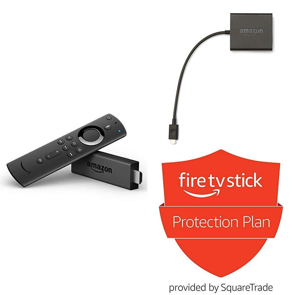 Fire TV Stick with all-new Alexa Voice Remote bundle - includes Ethernet  Adapter and 2-Year Protection Plan