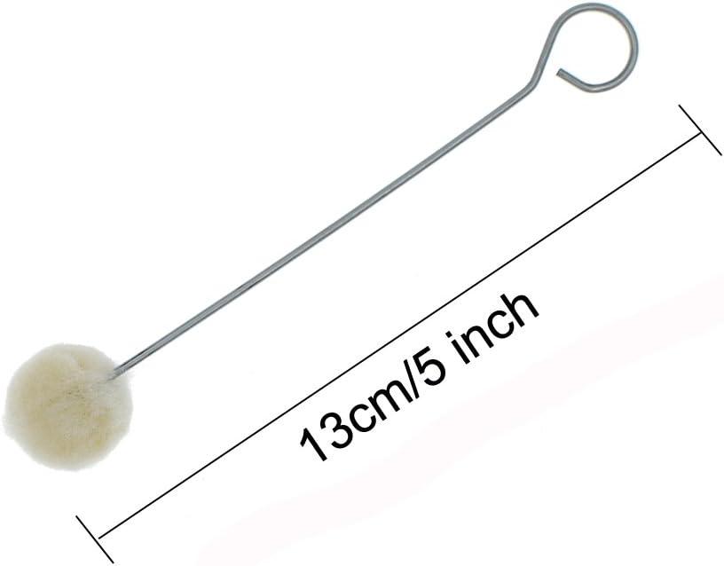 50-Pack Wool Daubers Balls With Steel Handles – Leather Dye Tools, 4.9 Inch Length, For DIY Crafts & Polishing