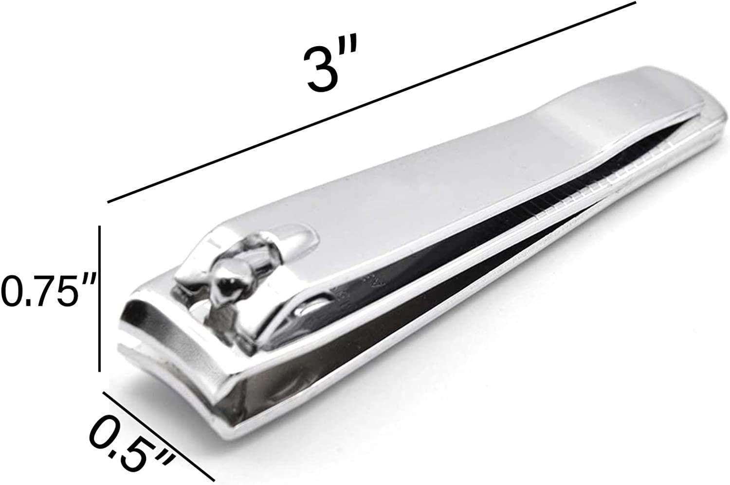 Schsin Nail Clipper Stainless Steel Wide Jaw Opening Toenail Cutter Splash-proof Ergonomic Curve Sharp Fingernail Trimmer, Size: 9, Silver