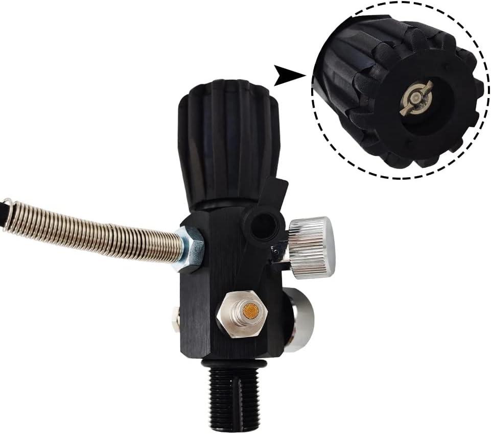 VaVoger DIN Valve Scuba Adapter & Gauge for PCP Air Rifle, Paintball