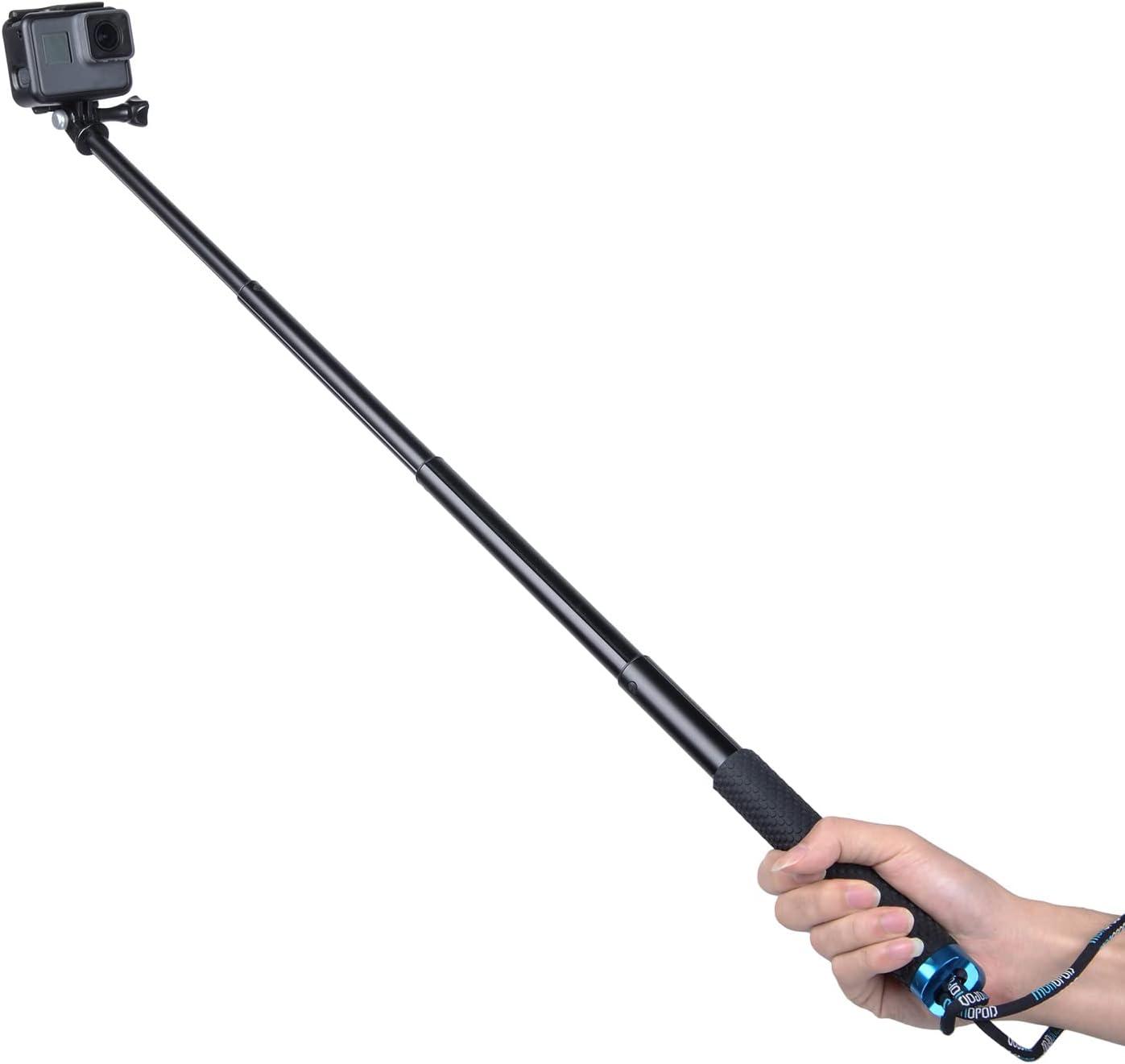 Trehapuva Palo selfie, palo de extensión de 28 pulgadas, monopod ajustable,  impermeable, agarre de mano compatible con Go Pro Hero 12 11 10 9 8 7 6 5