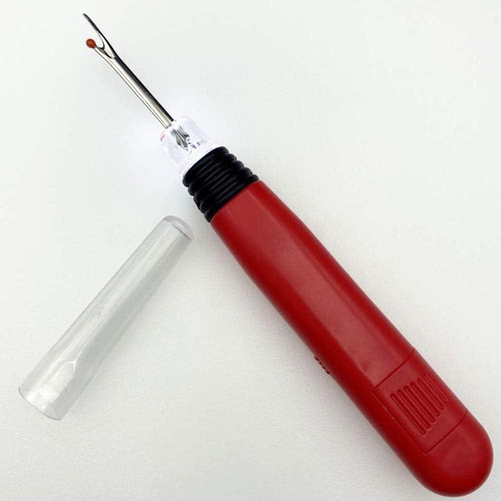  Seam Ripper Tool with Light Kit 2 Piece Large LED Seam Ripper  (Batteries Included) and 2 Piece Small Sewing Thread Remover Sewing Stitch  Cutter Opener Illuminate Sewing Accessories (Red, Blue)