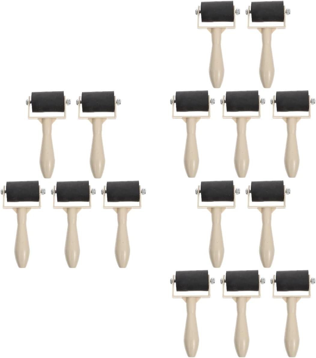 15 Pcs Ciieeo Printmaking Brayer Roller Set for Art & Craft Rubber