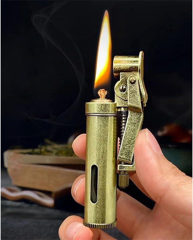 Reusable Windproof Trench Lighter Vintage Exquisite Wheel Kerosene Lighter  Antique Brass Lighter Unique Birthday Gift(Bronze) | Buy Now with Express  International Delivery