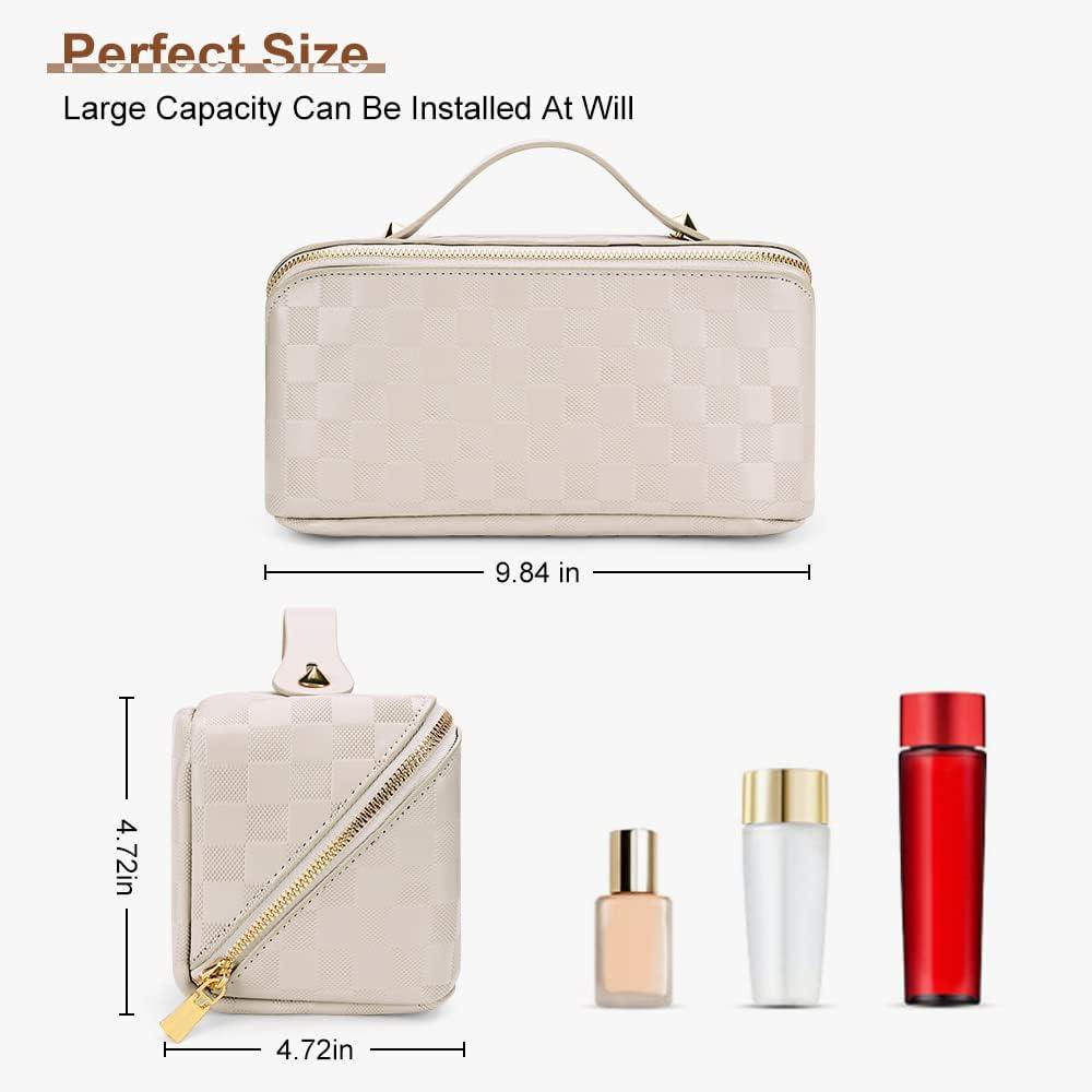Luxury checkered makeup best sale bag