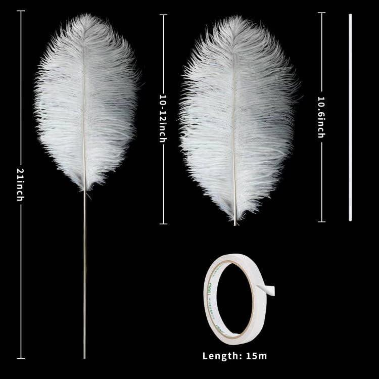 Holmgren White Ostrich Feathers Bulk - 20pcs Making Kit 22 Inch Large  Ostrich Feathers for Vase Floral Arrangement Wedding Party Centerpieces and  Christmas Home Decorations (White)