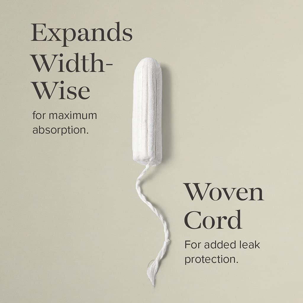 Cora 100 Organic Cotton NonApplicator Tampons Regular/Super