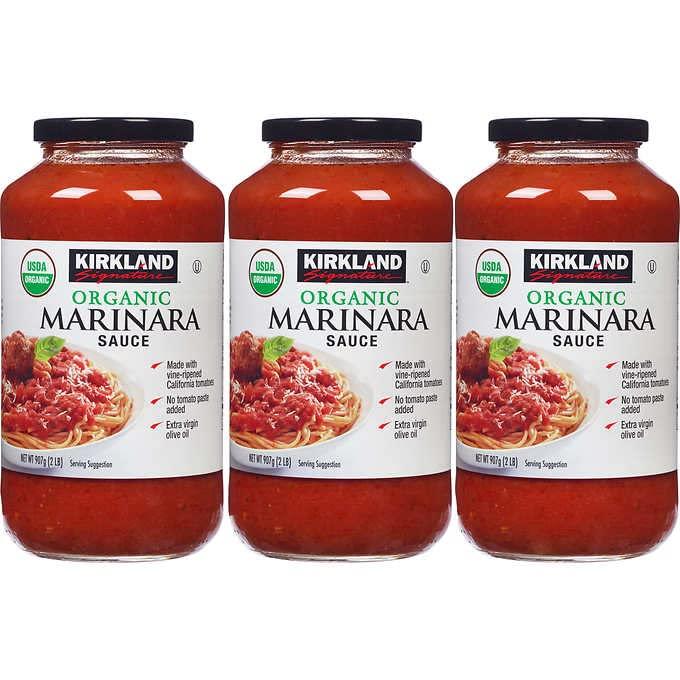 Kirkland Signature Organic Marinara Sauce, 2 lbs, 3 count