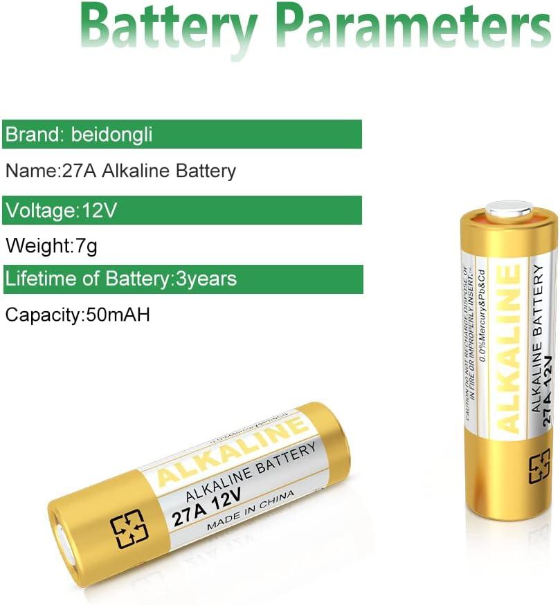 2 27 Duracell 12V Alkaline Batteries (A27, MN27, GP27A, 8LR732, 27A, L828)