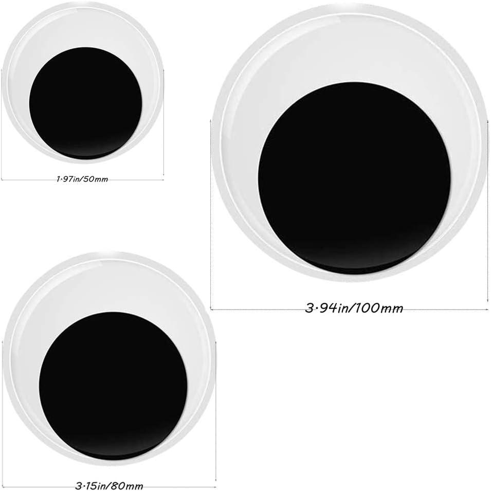 Giant Wiggle Googly Eyes Set Self Adhesive Black Plastic Eyes for Crafts 2, 3, 4 Pack of 8