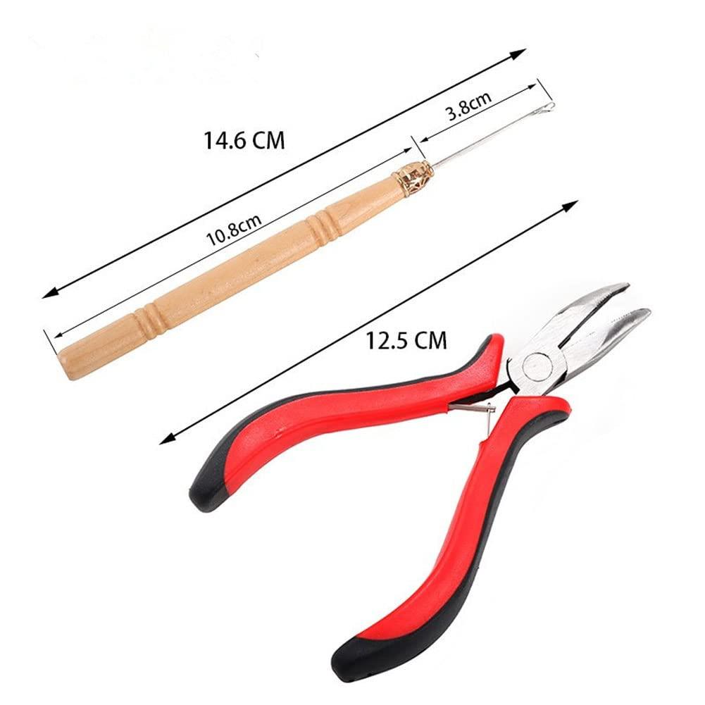 Hair Extensions Styling Tools Microlink Beads Pliers Pulling Hook Device  DIY Kit