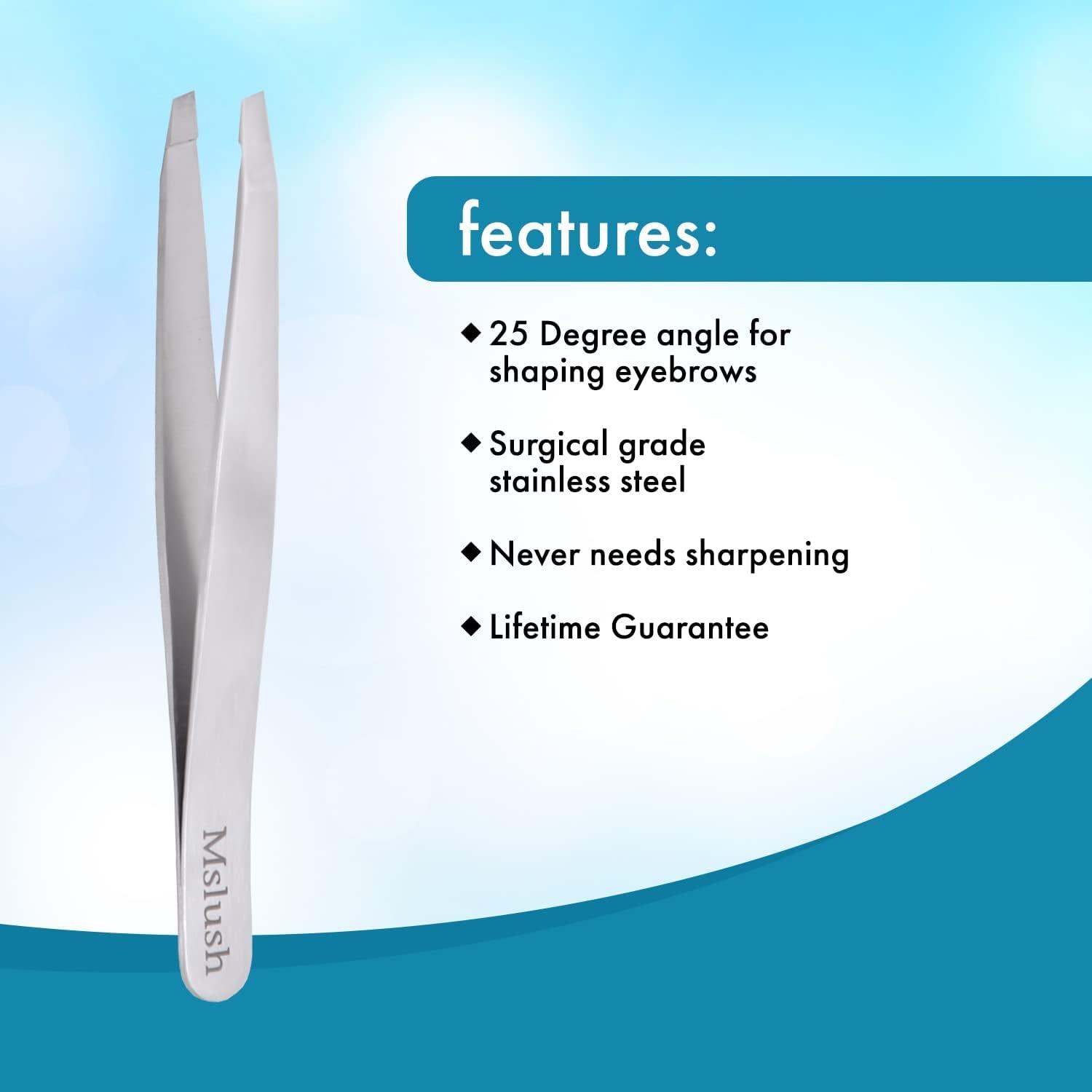 Stainless Steel Slanted Tweezer for Ingrown Hair Removal Professional