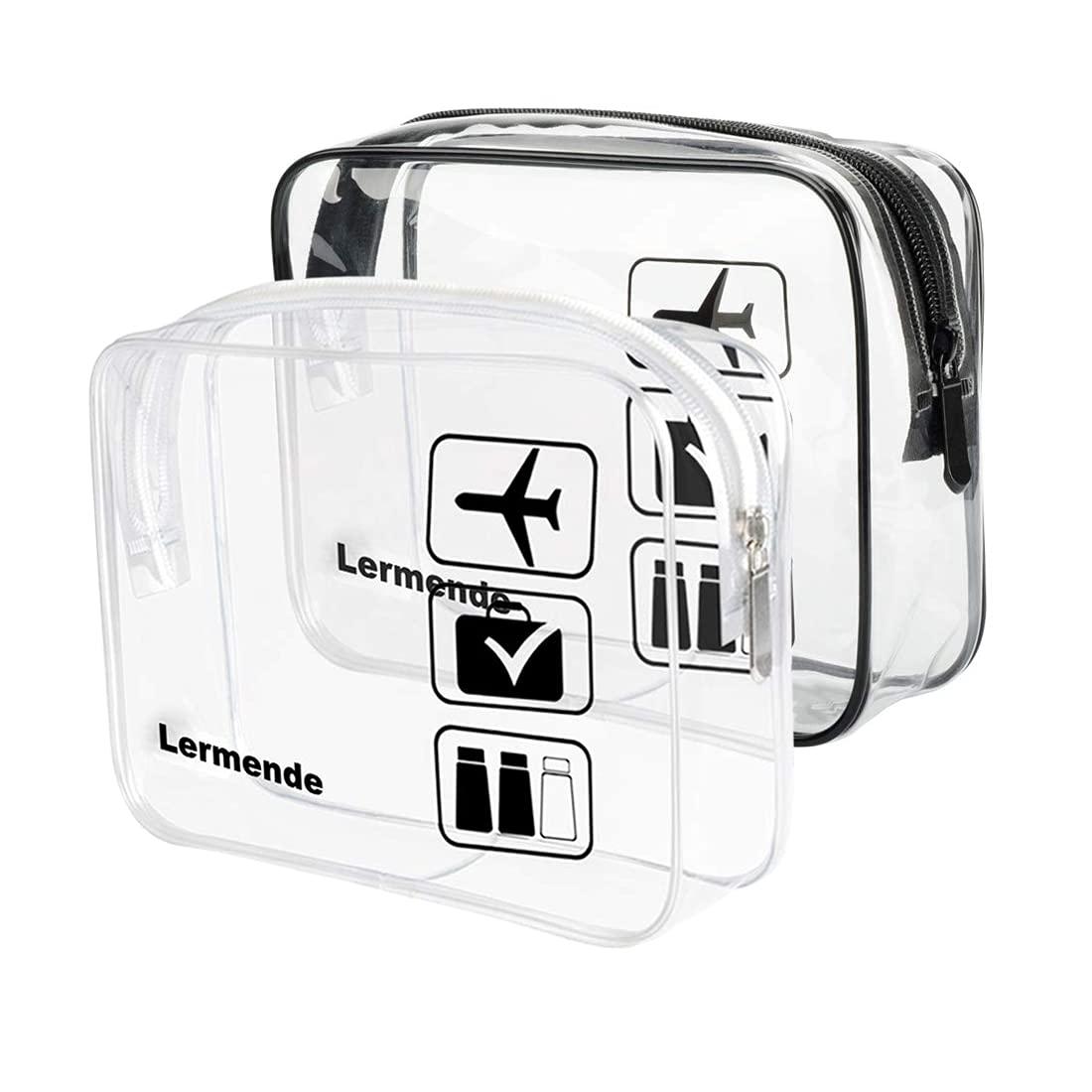 2pcs/pack Lermende Clear Toiletry Bag TSA Approved Travel Carry On
