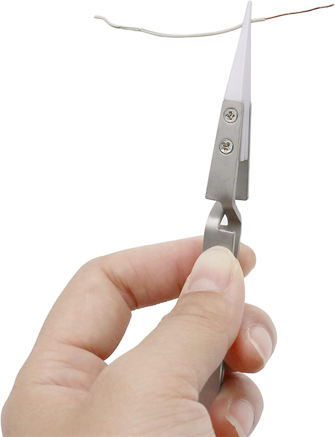 Tweezers Reverse Ceramic Tweezers Electronic Cigarette Heat Conductive  Curved Straight Tweezers Precision Tweezers Set (Size : Oblique Head) | Buy  Now with Express International Delivery
