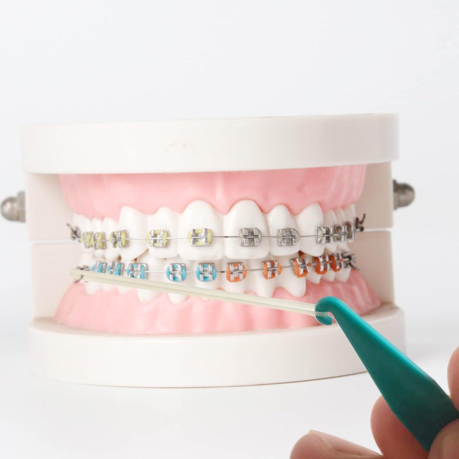 20 Pack Dental Elastic Rubber Bands Placers for Braces Multicolor