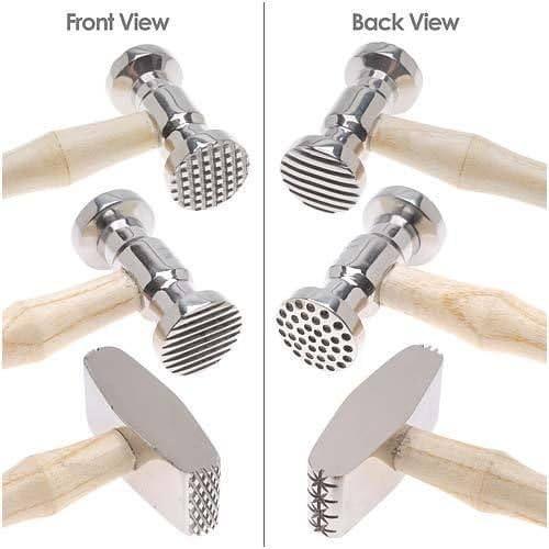 3pc Double Sided Metal Jewelry Texture Chasing Repousse Hammer 6