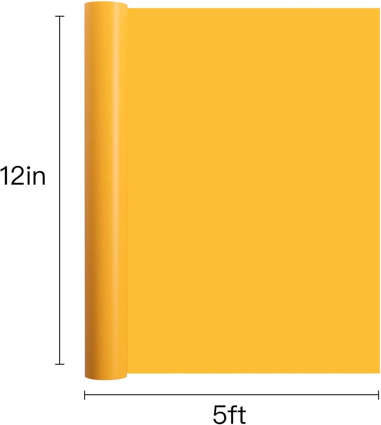 Threadart Yellow 10 x 12 Heat Transfer Vinyl Precut Sheets | Solid Colors  | 15 Sheets | Compatible with Cricut Silhouette and Cameo | HTV