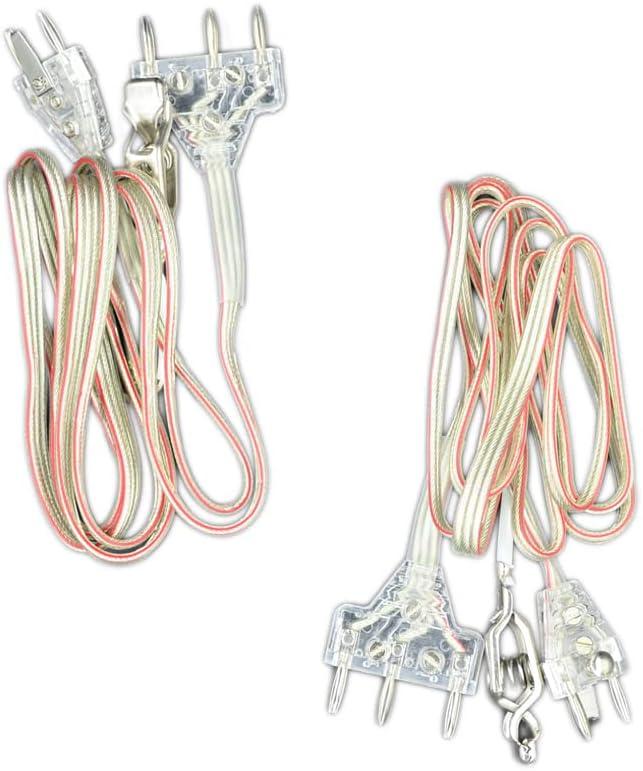 ThreeWOT Fencing Body Cord, Fencing Body Cord Foile/Sabre,Two-pin Plug Clear  Wire(Set of 2)