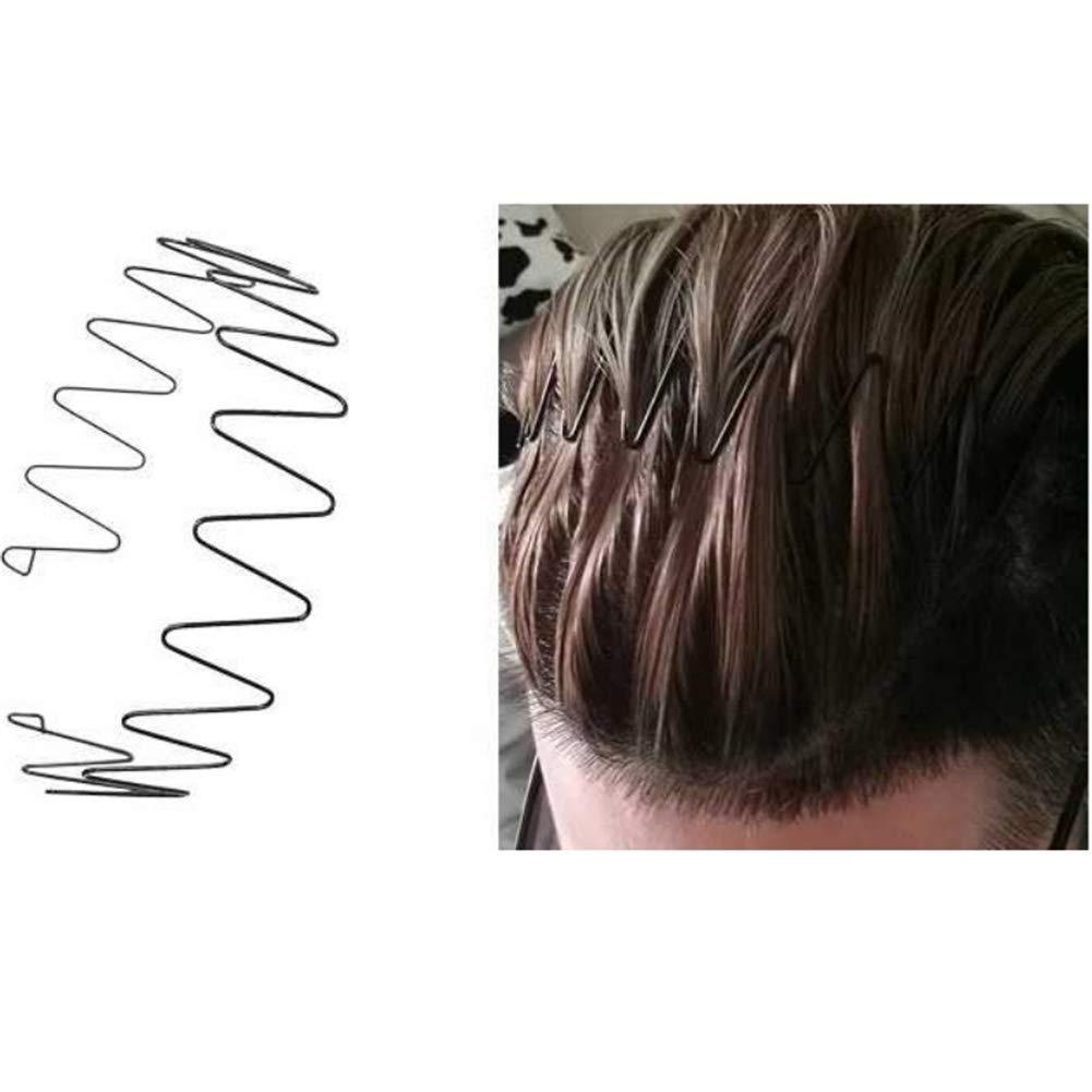 5-Piece Wave Style Metal Hair Bands for Men & Women