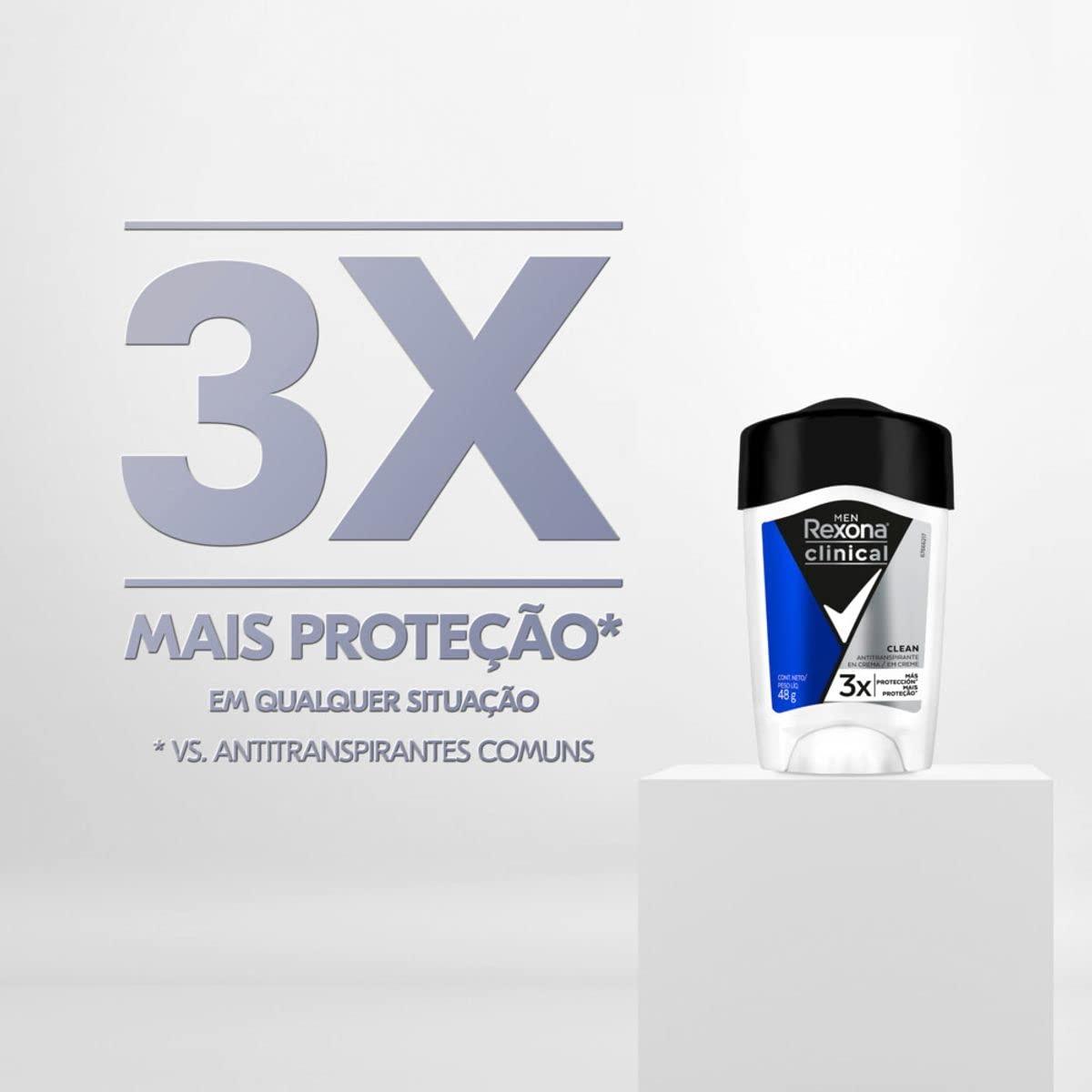 REXONA desodorante CLINICAL antitranspirante en crema para caballero 48 g