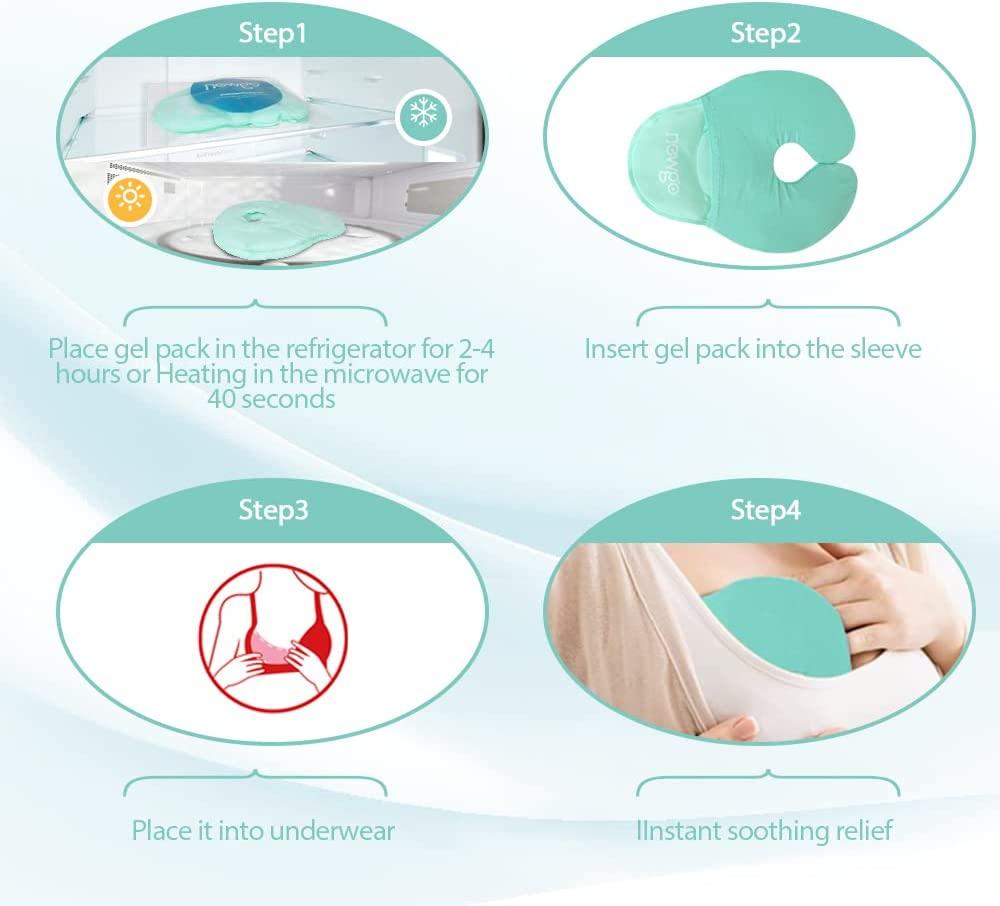 NEWGO Breast Ice Pack 2 Pack Gel Ice Pack for Breast Surgery, Reusable  Nursing Ice Pack Hot or Cold Therapy Breast Pad for Breastfeeding,  Engorgement