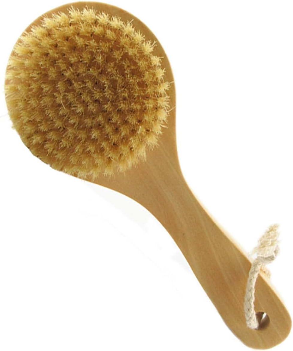 Short Handle Body Brush Natural Bristles Wooden Bath Brush Shoulder