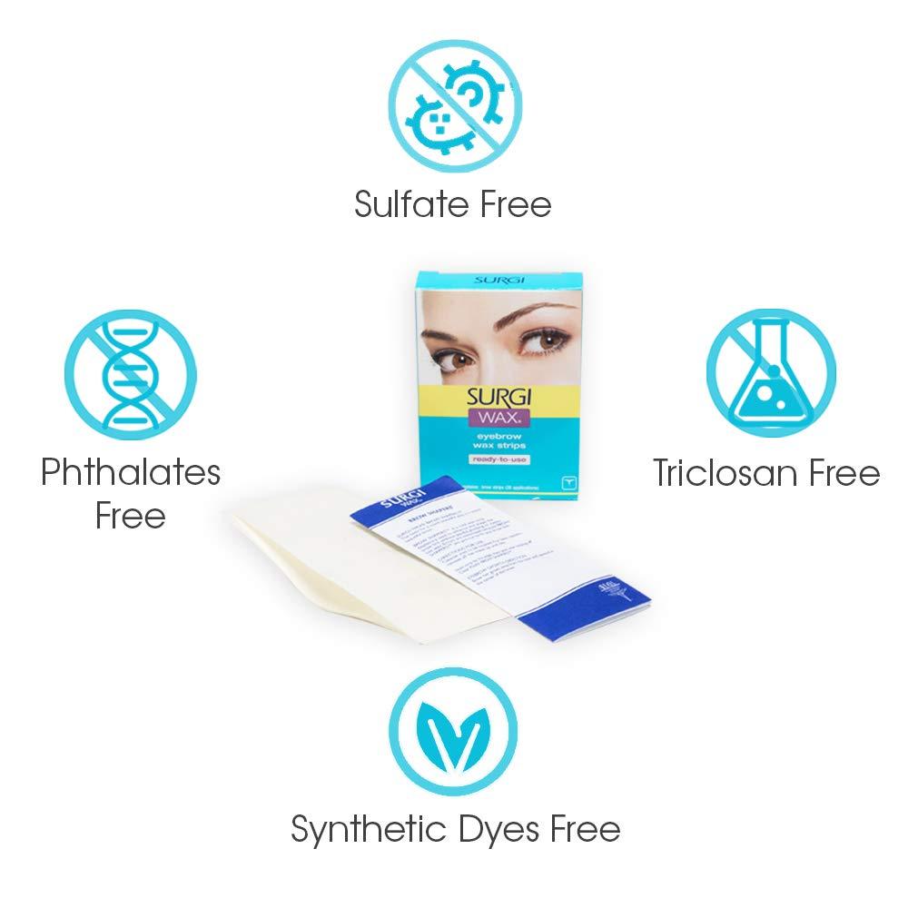 Surgi Wax Eyebrow Ready To Use Wax Strips 28 Strips, 2 Pack