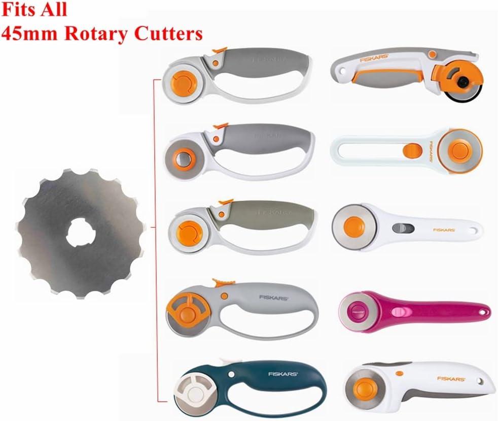 Rotary Cutter Blades Fits Olfa,Fiskars,DAFA by JOMOSART,45mm/60mm Blades  Rotary Cutter Replacement Blades for Quilting Scrapbooking Sewing Arts  Crafts,Truecut Replacement for Quilting Fabric,Paper etc 45mm 5pcs  Perforating Rotary Blades