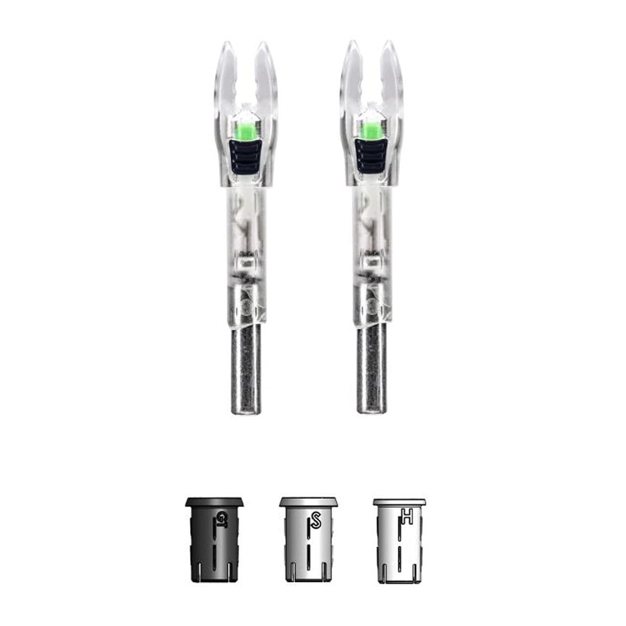 Nockturnal Shift Universal Size Lighted Nock, 2Pack Green Lighted