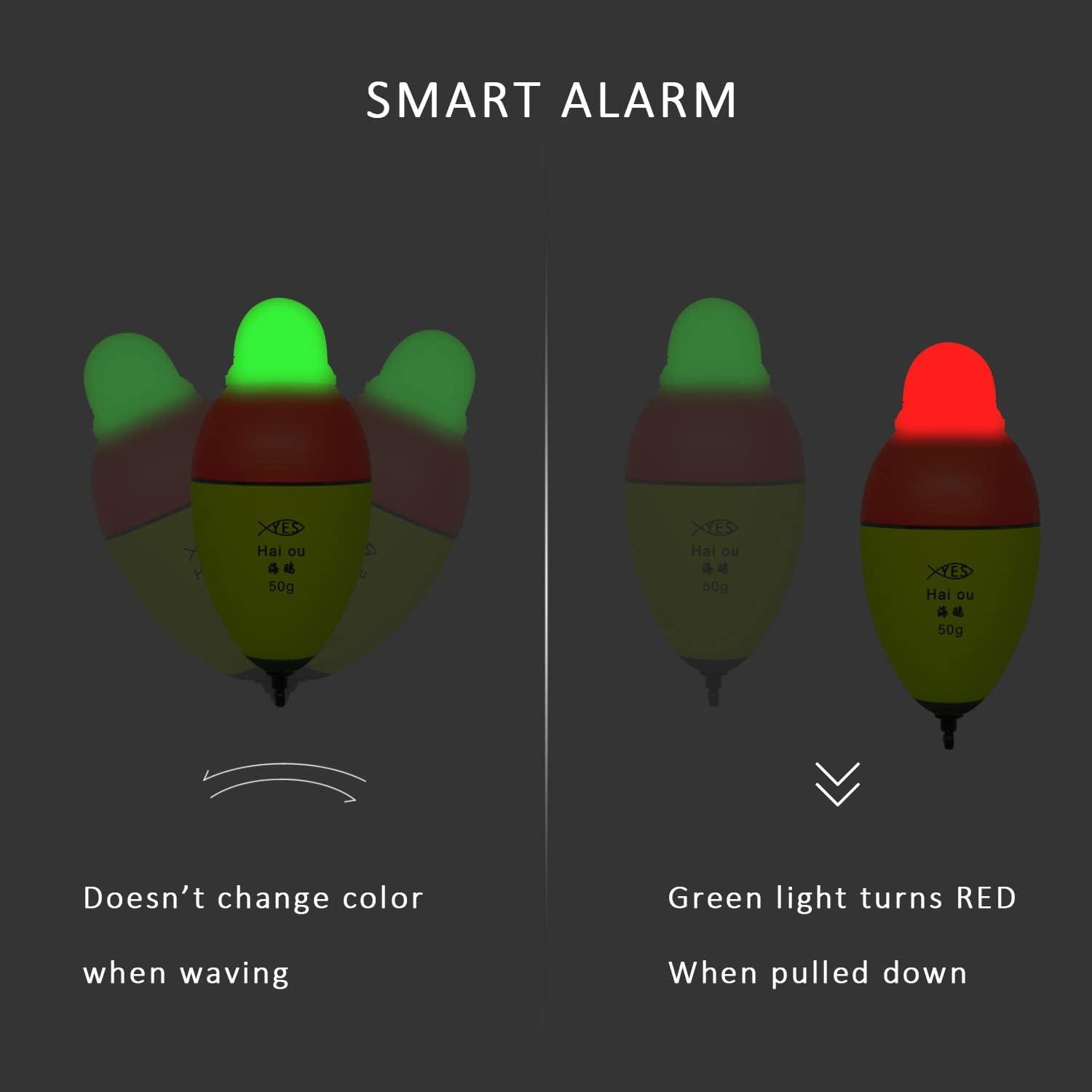 Kangdun 3 Pcs Color Change Alarm Lighted Bobbers for Night