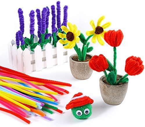  Caydo 400 Pieces Red Pipe Cleaners Craft Supplies Flexible  Chenille Stems For Kids For DIY Creative Crafts Project Decoration