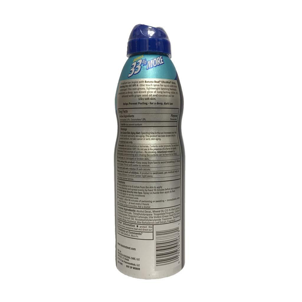 Banana Boat Deep Tanning Dry Oil With Coconut Oil Spf 4 8 Oz