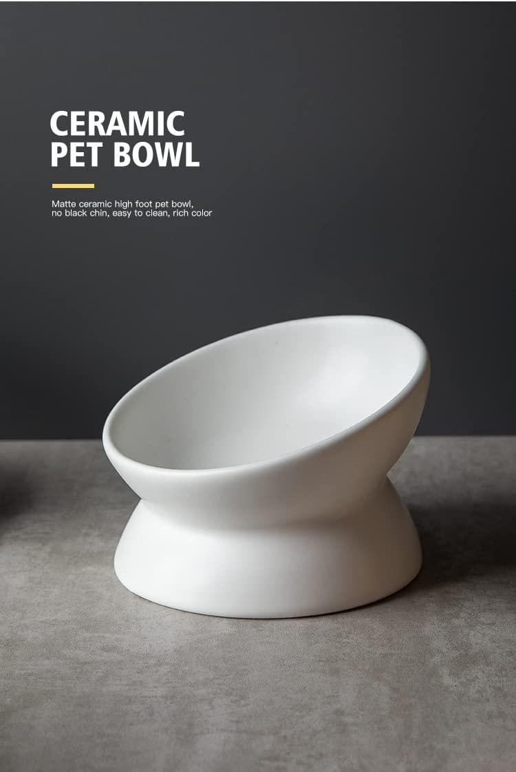 Ceramics Dog Bowls for Food and Water, Pet Feeder Bowl Matte  Ceramic Cat Bowl Suitable for Small/Medium Size Dog cat,Black : Pet Supplies