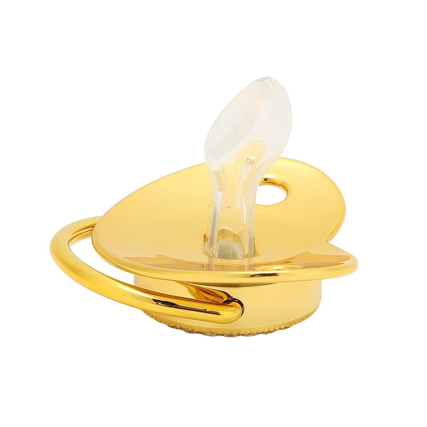 Bling Baby Pacifier - Curved Odorless Golden Pacifier for Home (Letter ...