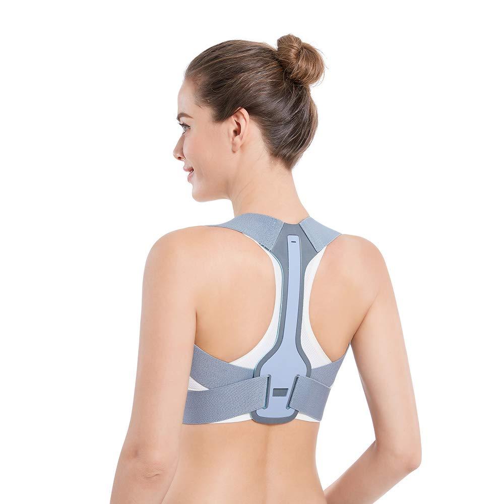 Posture Corrector for Women and Men, Upper Back Brace Straightener Posture  Corrector for Clavicle Chest Support Grey Medium