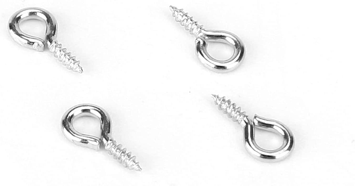 500PCS Small Screw Eye Pins, 4 x 8mm Small Eye Hooks for Jewelry Making, Eyelets Screw Threaded