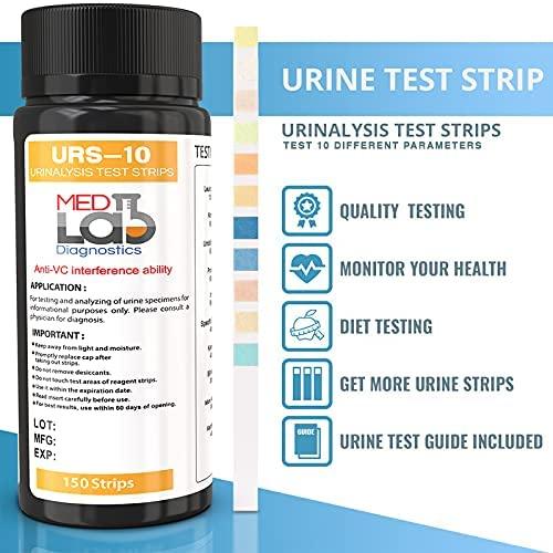 150 Count Urine Test Strips Tests for Ketosis, pH, Protein, UTI