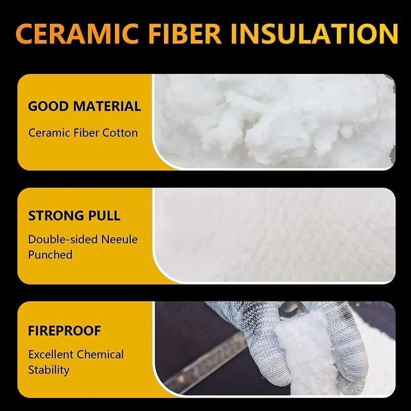 Ceramic Fiber Insulation Blanket Roll, 1 X 24 X 25', 2400F 8# Density,  Fireproof Insulation Blanket For Stove Forge Oven Foundry Furnace Chimney  Fireplace Insulation, Dishwasher Insulation Blanket 