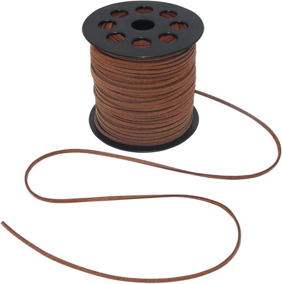 Tenn Well 2.6mm Suede Cord, 100 Yards Flat Faux Leather Cord for Necklaces, Bracelets, Jewelry Making, Beading and DIY Crafts