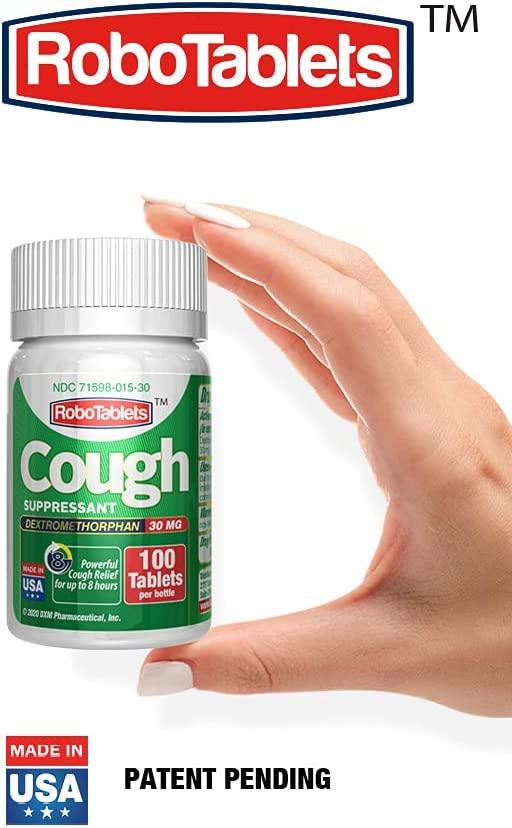 RoboTablets Cough suppressant, 100 doses, Dextromethorphan 30 mg 100