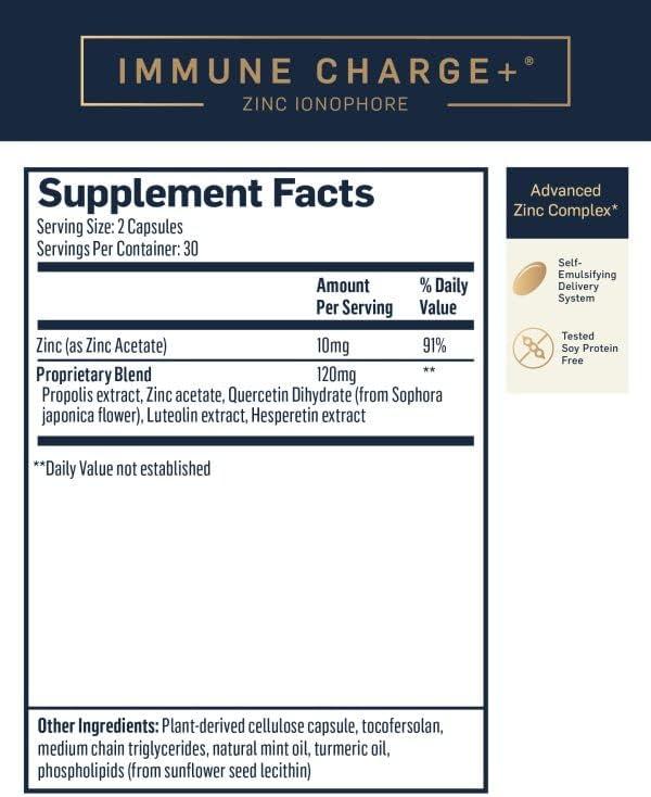 Quicksilver Scientific Immune Charge+ Zinc Ionophore Zinc Supplement