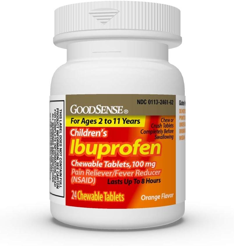 GoodSense Children's Ibuprofen Chewable Tablets 100mg - Orange Flavor - 24  Count | Buy Now with Express International Delivery | GoSupps.com