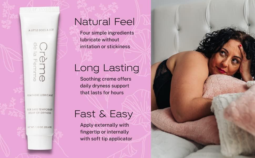 Cr me De La Femme Vaginal Moisturizer 3 Pack - Natural Feminine Lubricant  for Itching, Dryness, Redness - Safe for Menopause & Birth Control - 1.15  oz (Pack of 3) | Buy