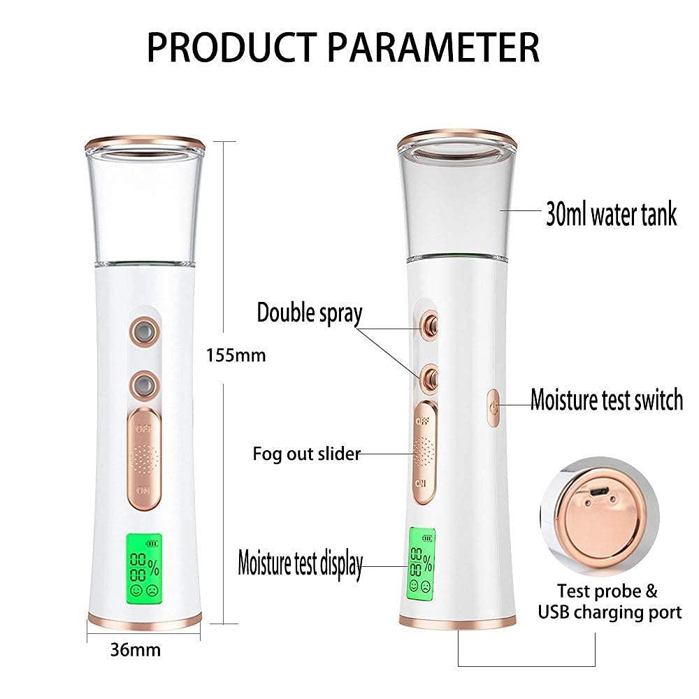 Portable Nano Facial Mister,Doublehole USB Mini Cool Face Mist Steamer