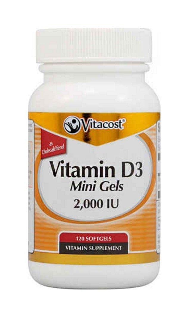 Vitacost Vitamin D3 (as Cholecalciferol) 2000 IU 120 Softgels