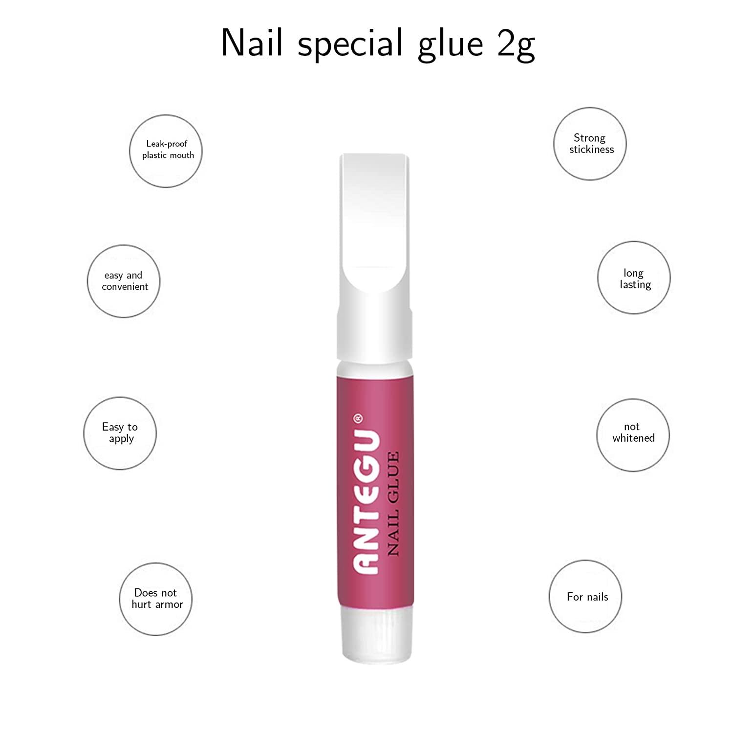 20 pcs Nail Glue for Acrylic Nails, Professional Long Lasting