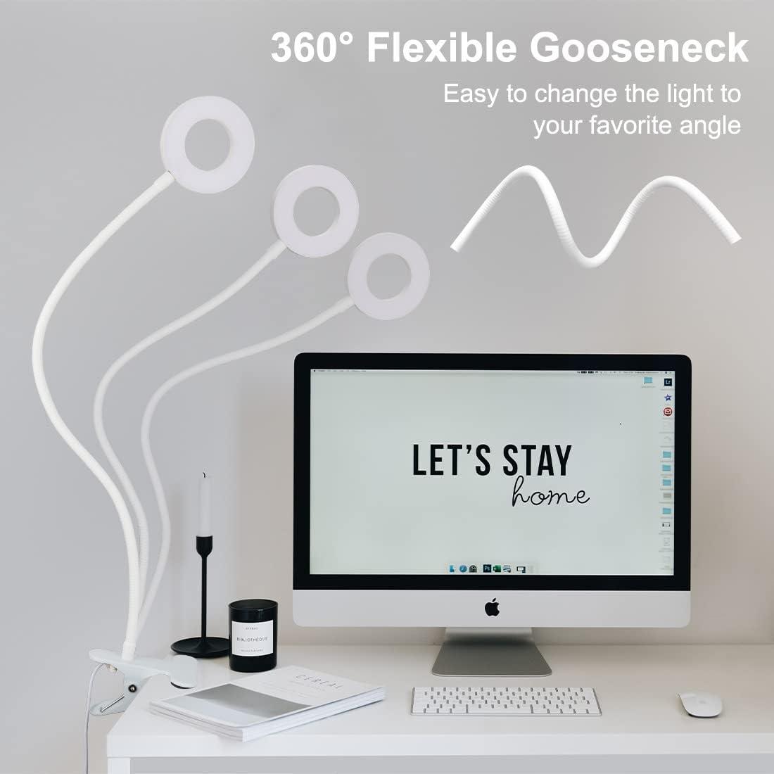 Bekada LED Desk Light with Clamp for Video Conference, USB Reading Light Laptop Light for