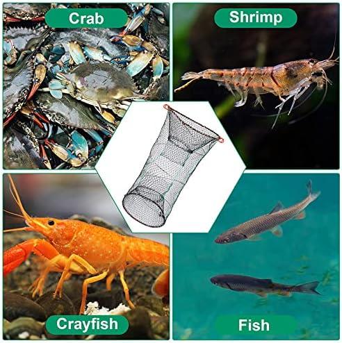Portable Folded Fishing Net Fish Shrimp Minnow Crayfish Crab Baits