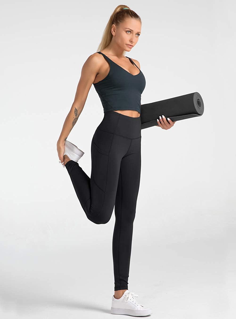 Bodychum High Waist Yoga Leggings with 3 Pockets, Tummy Control Workout  Running 4 Way Stretch Yoga Pants Fitness Capris Pants- XL